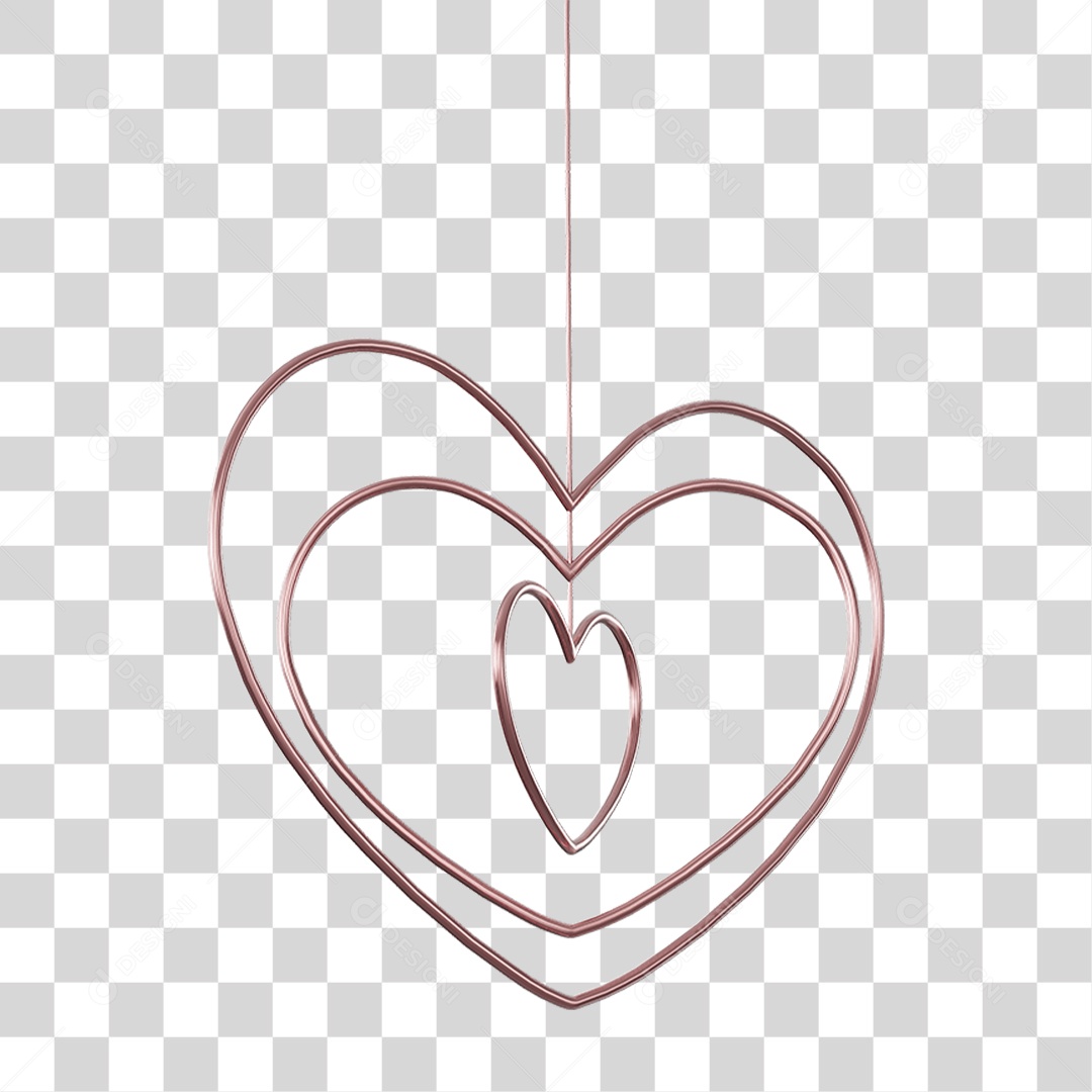 Coração Contorno PNG Transparente