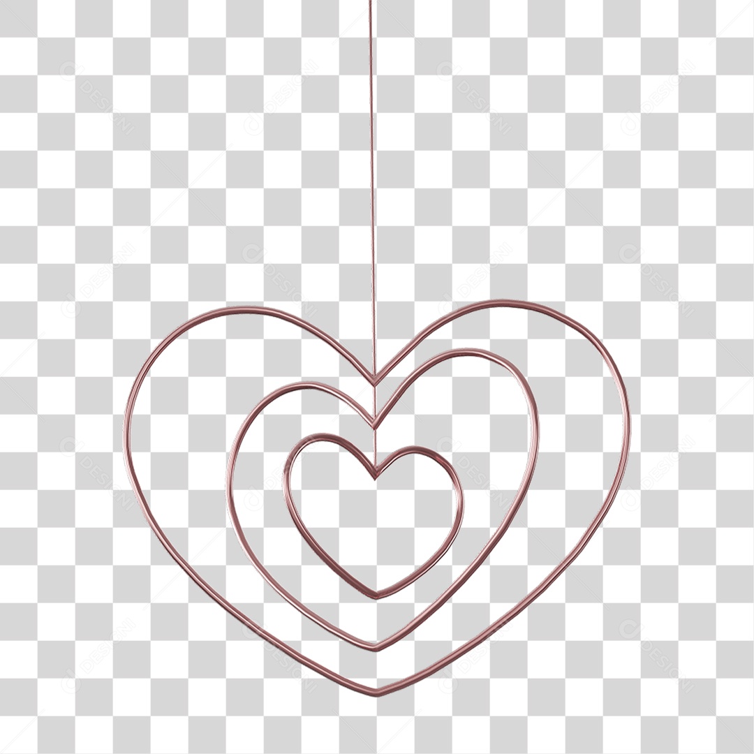 Coração Contorno PNG Transparente