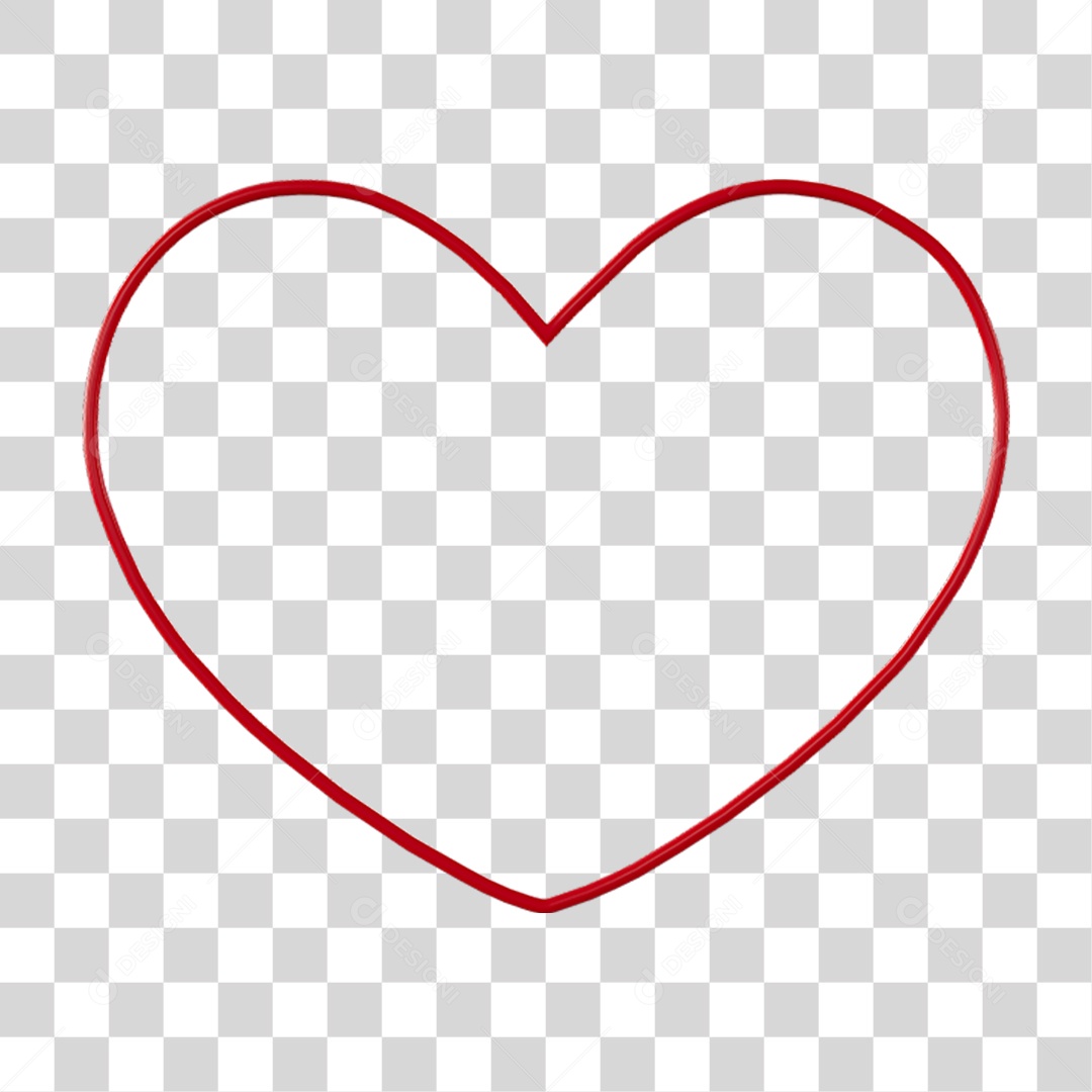Coração Contorno PNG Transparente