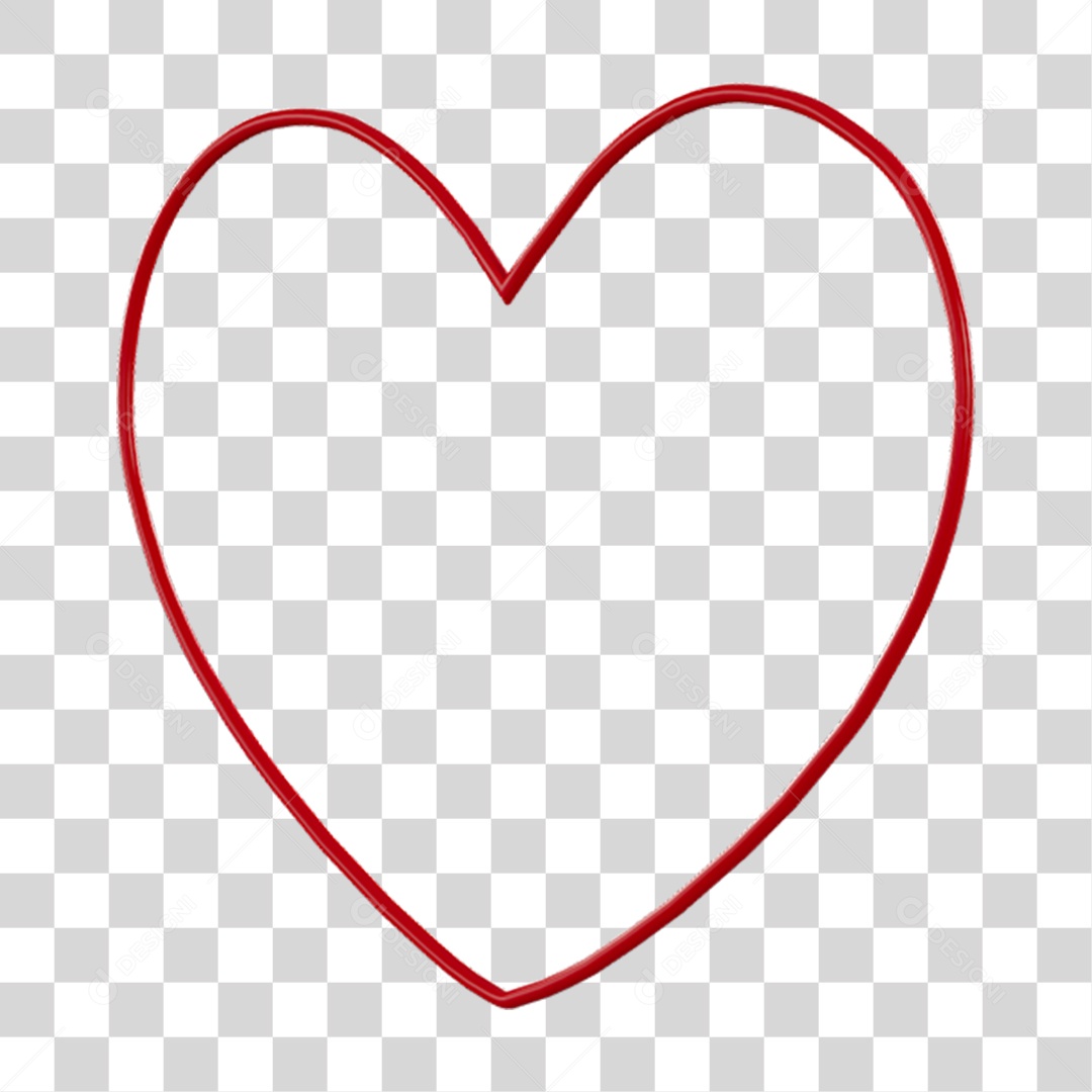 Coração Contorno PNG Transparente