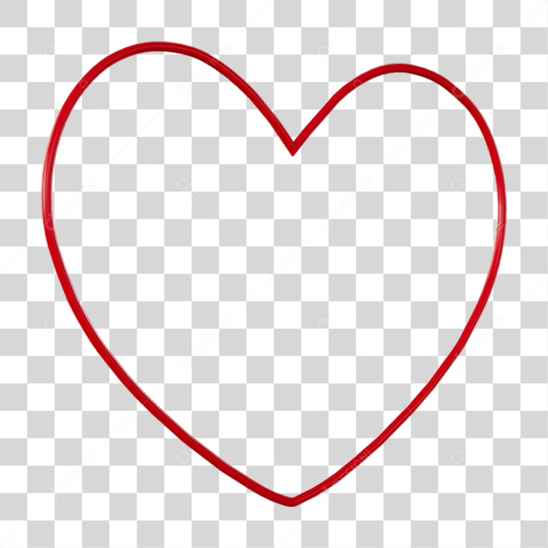 Coração Contorno PNG Transparente