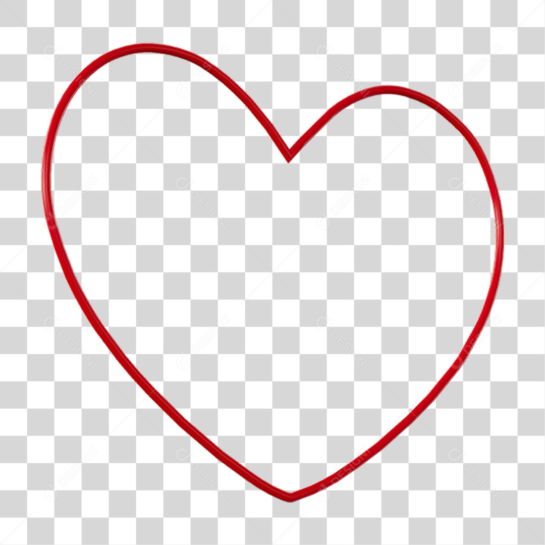 Coração Contorno PNG Transparente