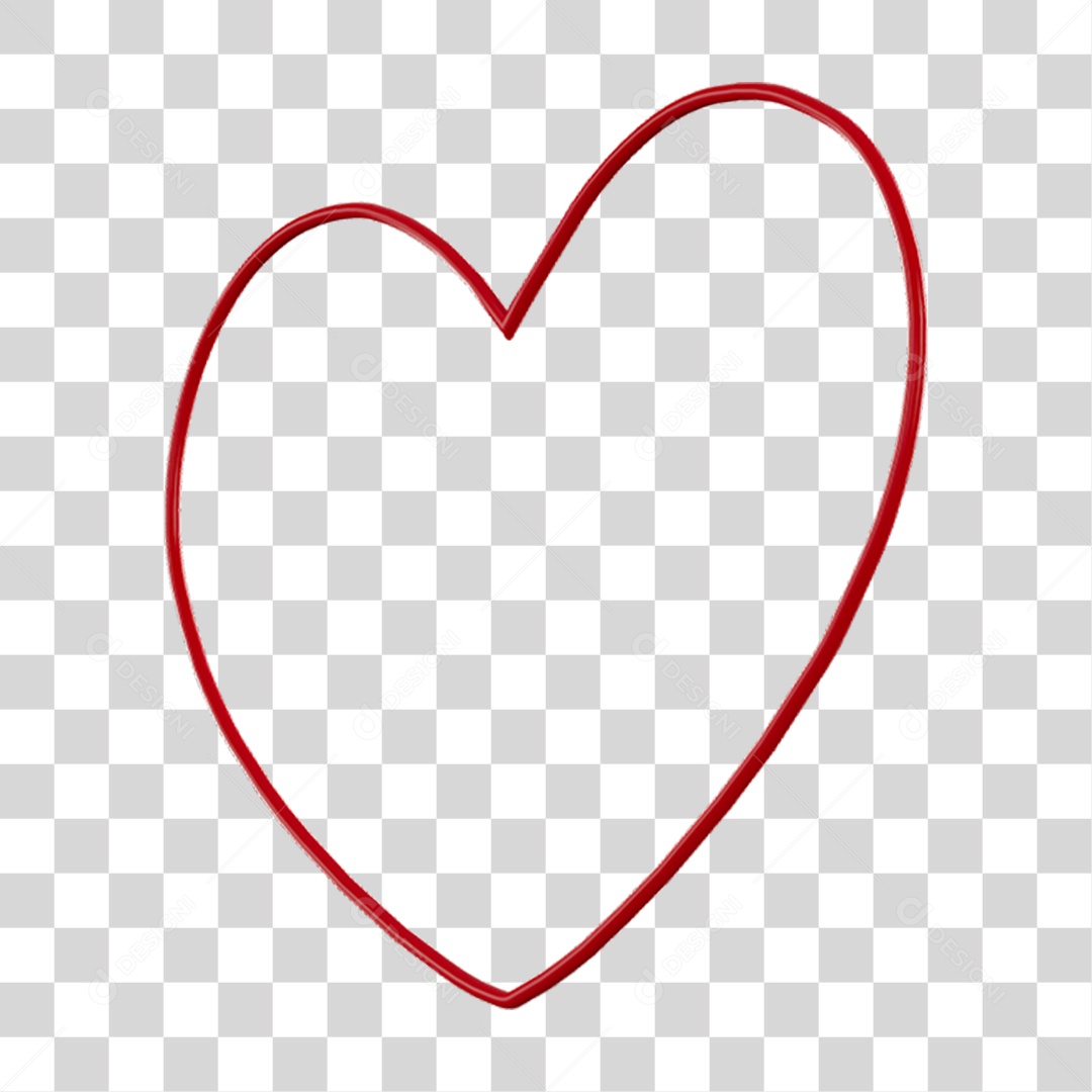 Coração Contorno PNG Transparente