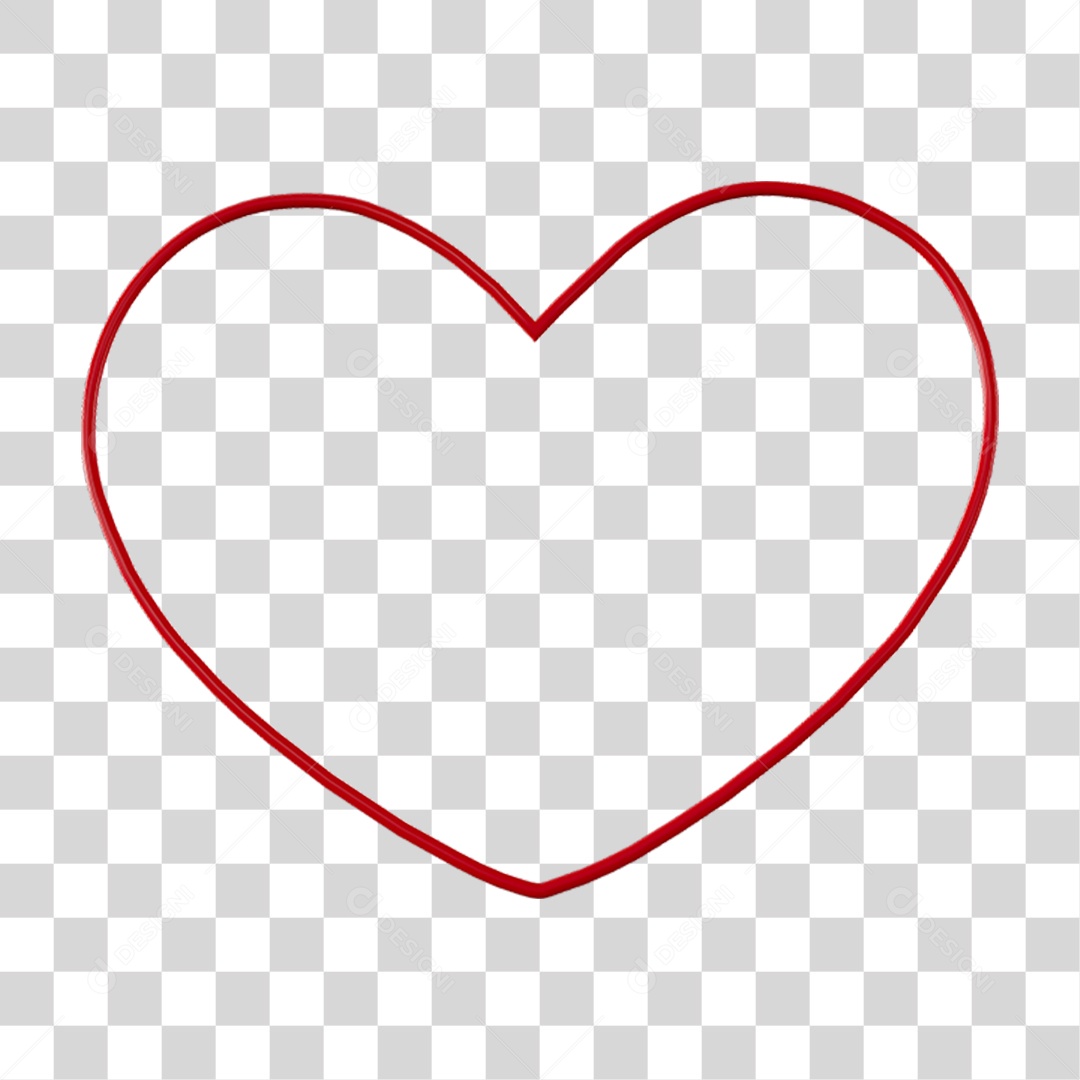 Coração Contorno PNG Transparente