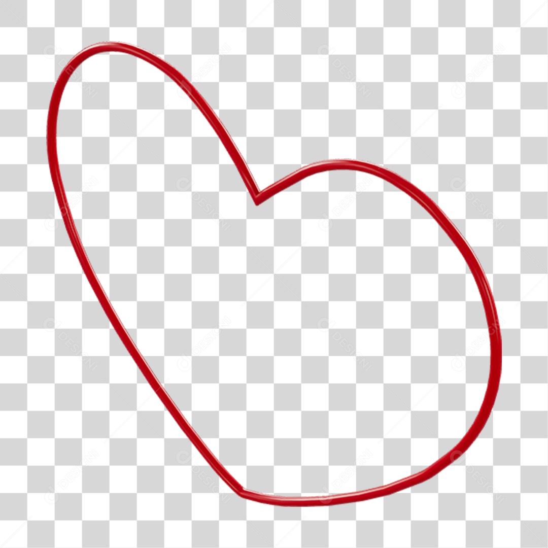 Coração Contorno PNG Transparente