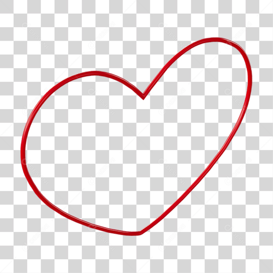 Coração Contorno PNG Transparente