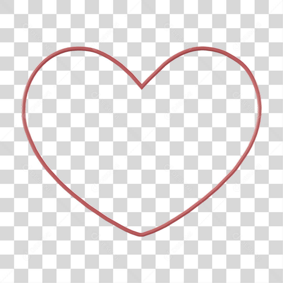Coração Contorno PNG Transparente