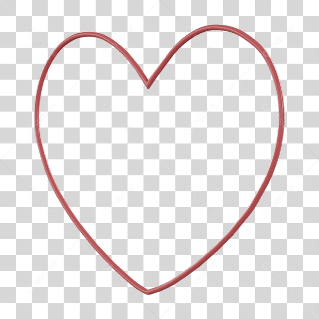 Coração Contorno PNG Transparente