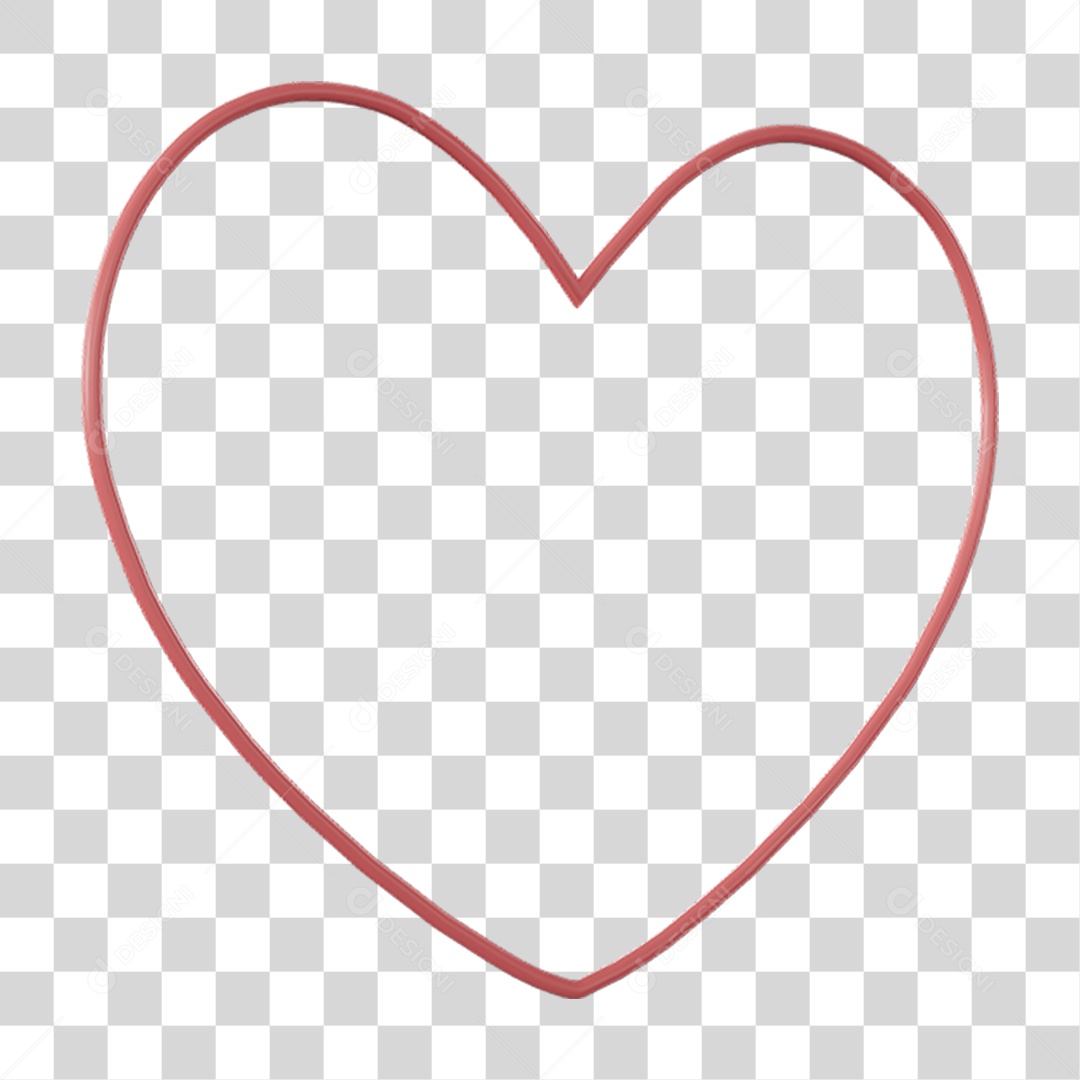 Coração Contorno PNG Transparente