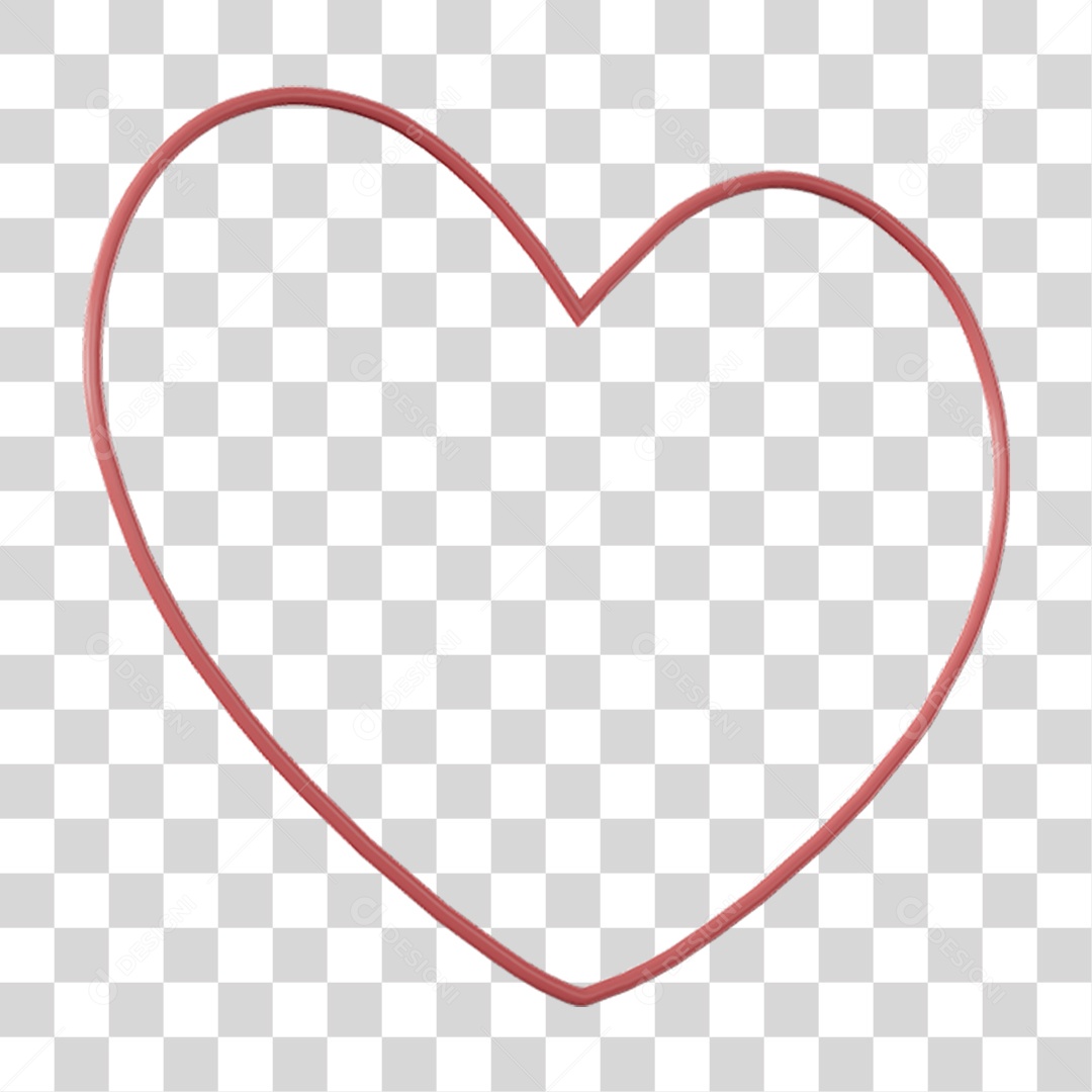 Coração Contorno PNG Transparente