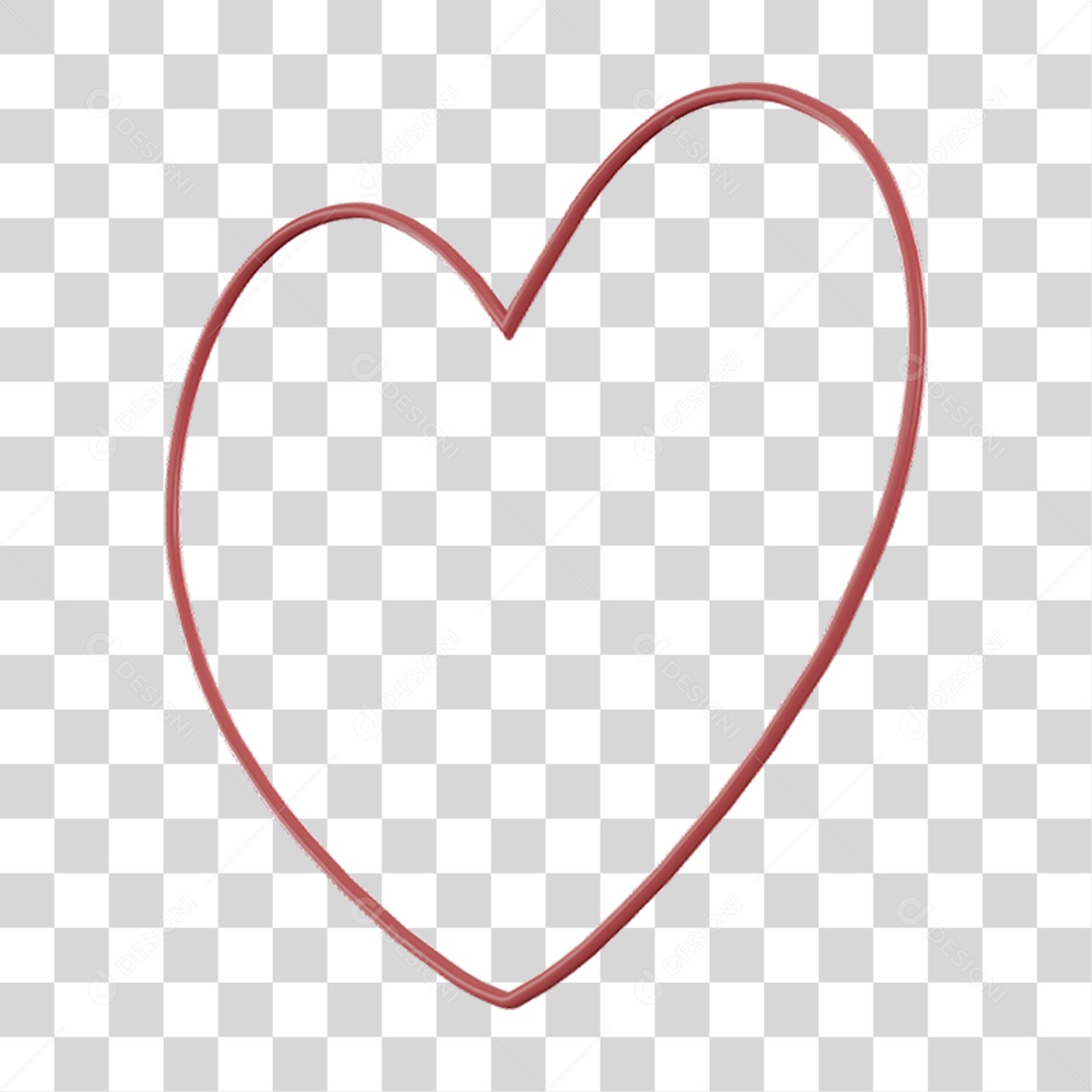 Coração Contorno PNG Transparente