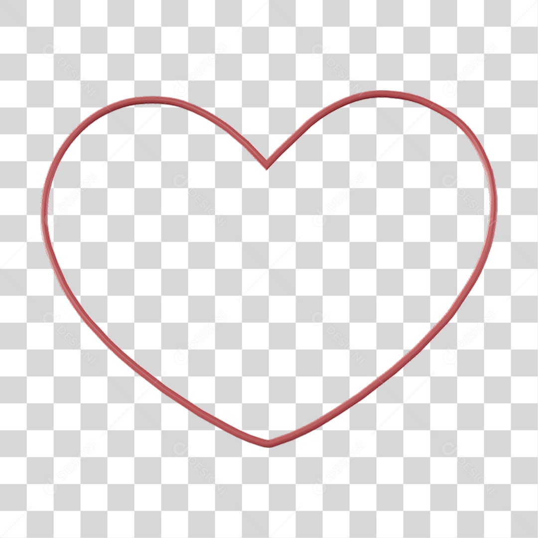 Coração Contorno PNG Transparente