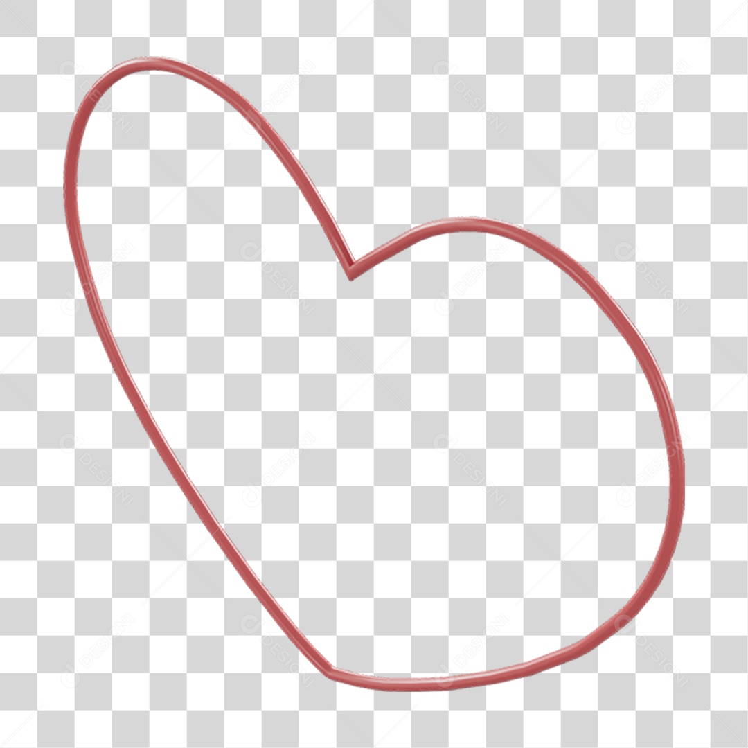 Coração Contorno PNG Transparente