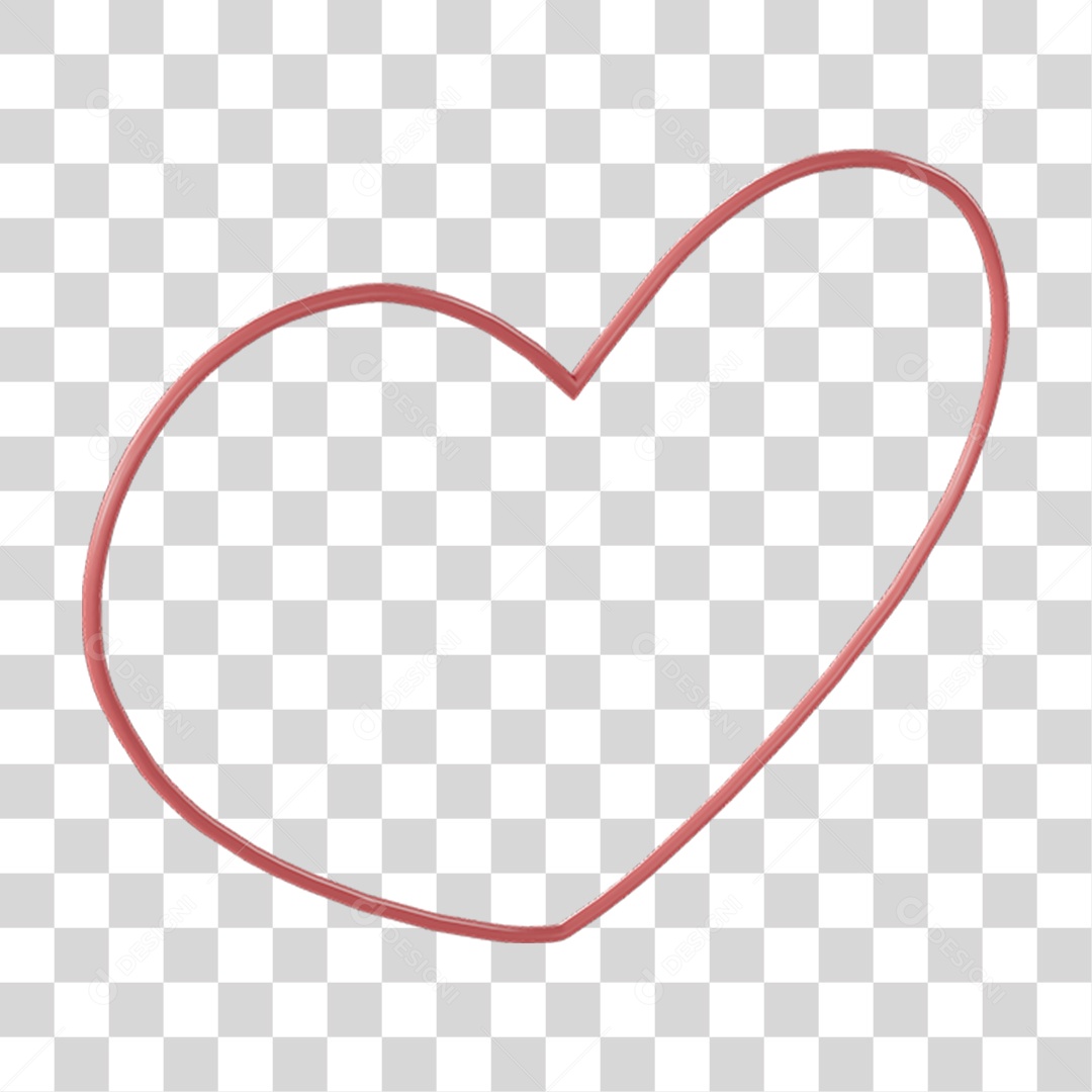 Coração Contorno PNG Transparente