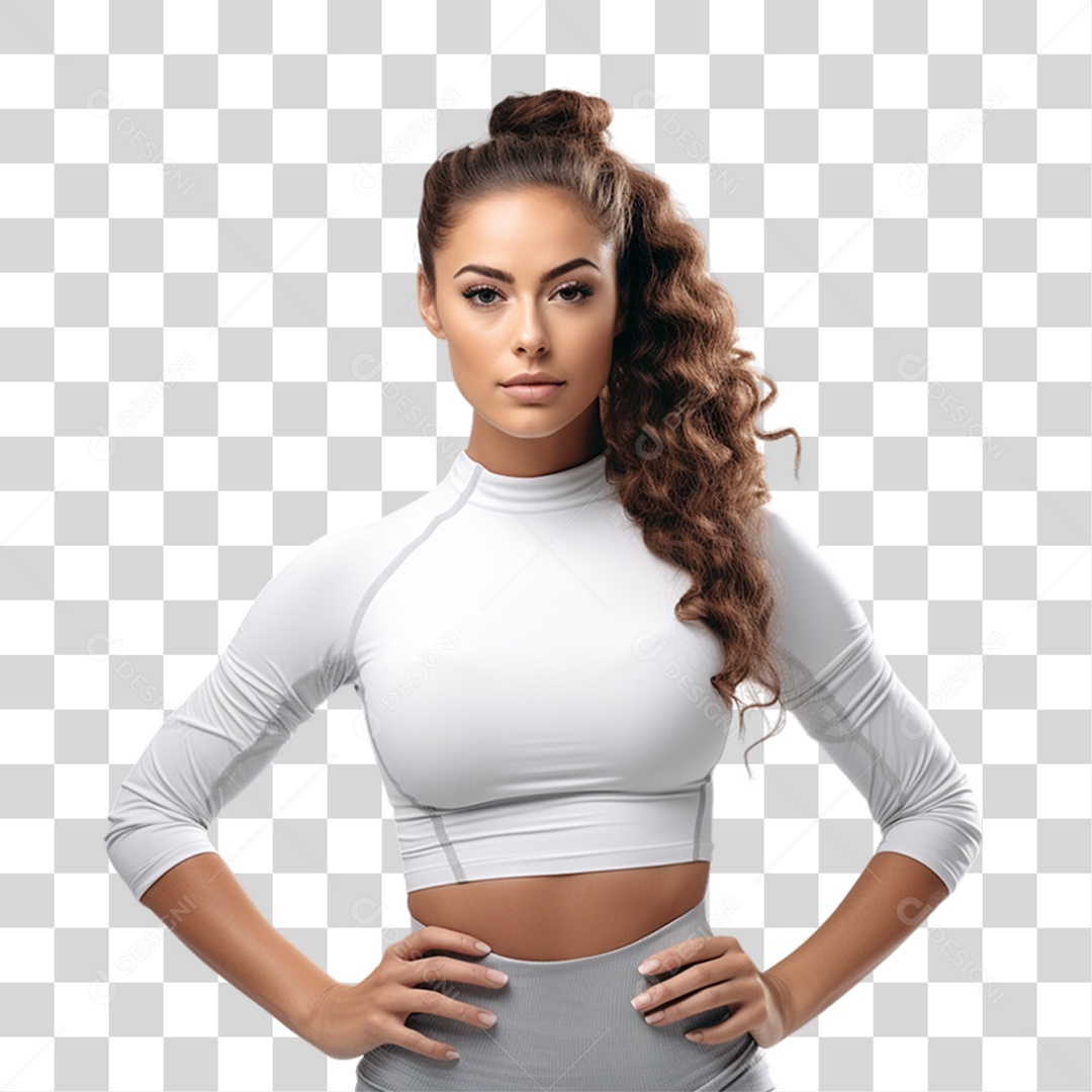 Mulher com Roupa Para Academia PNG Transparente