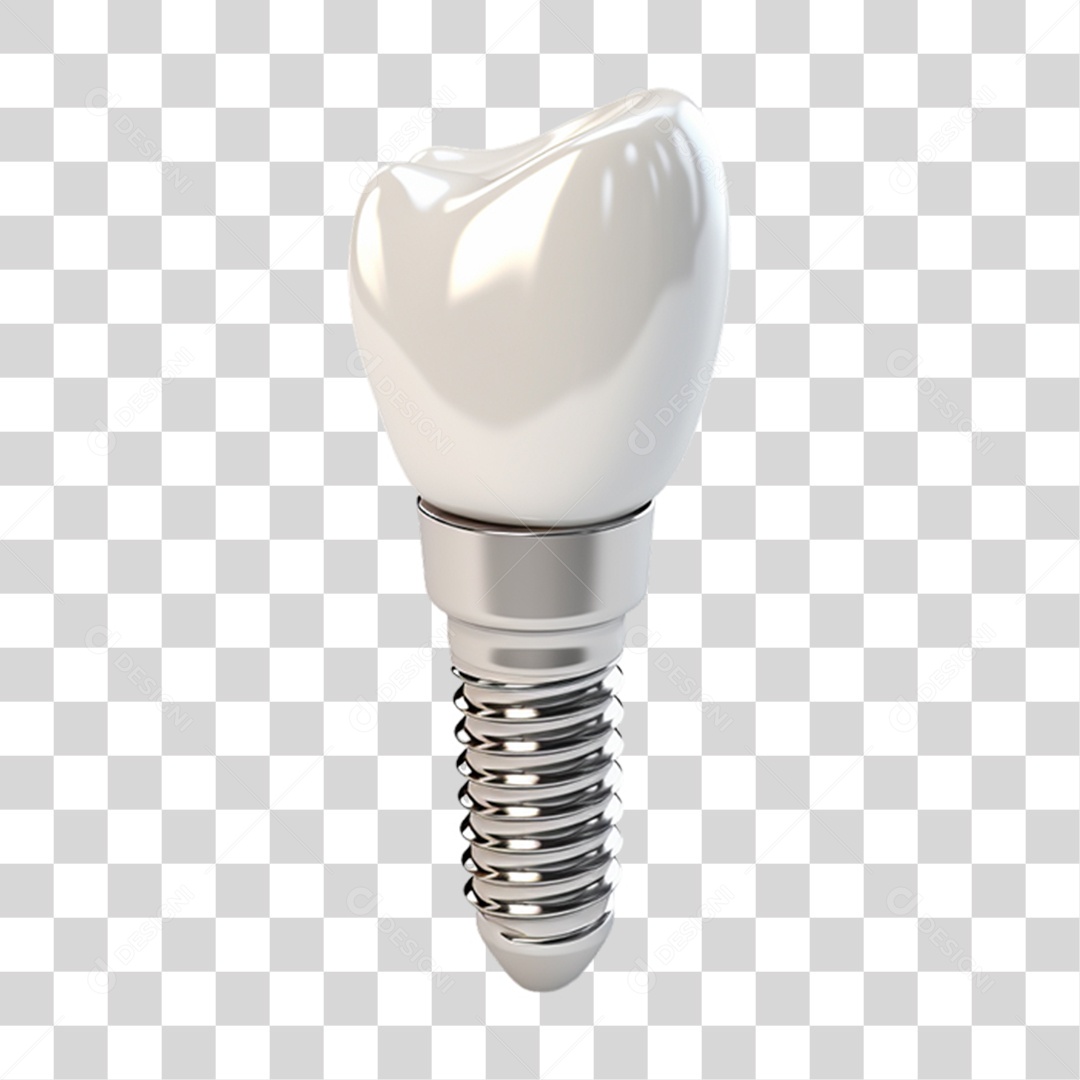 Elemento 3D Dente Branco PNG Transparente