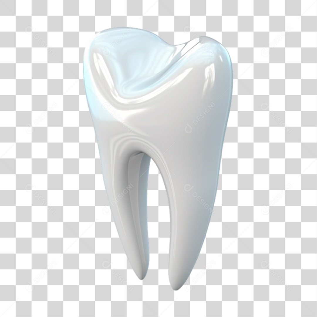 Elemento 3D Dente Branco PNG Transparente