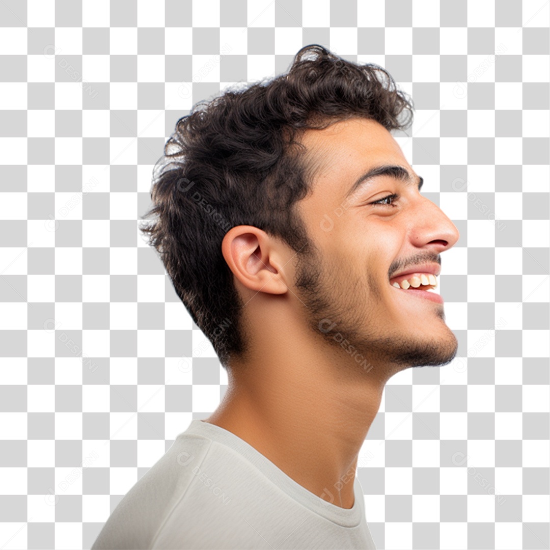 Homem de Lado Sorrindo PNG Transparente