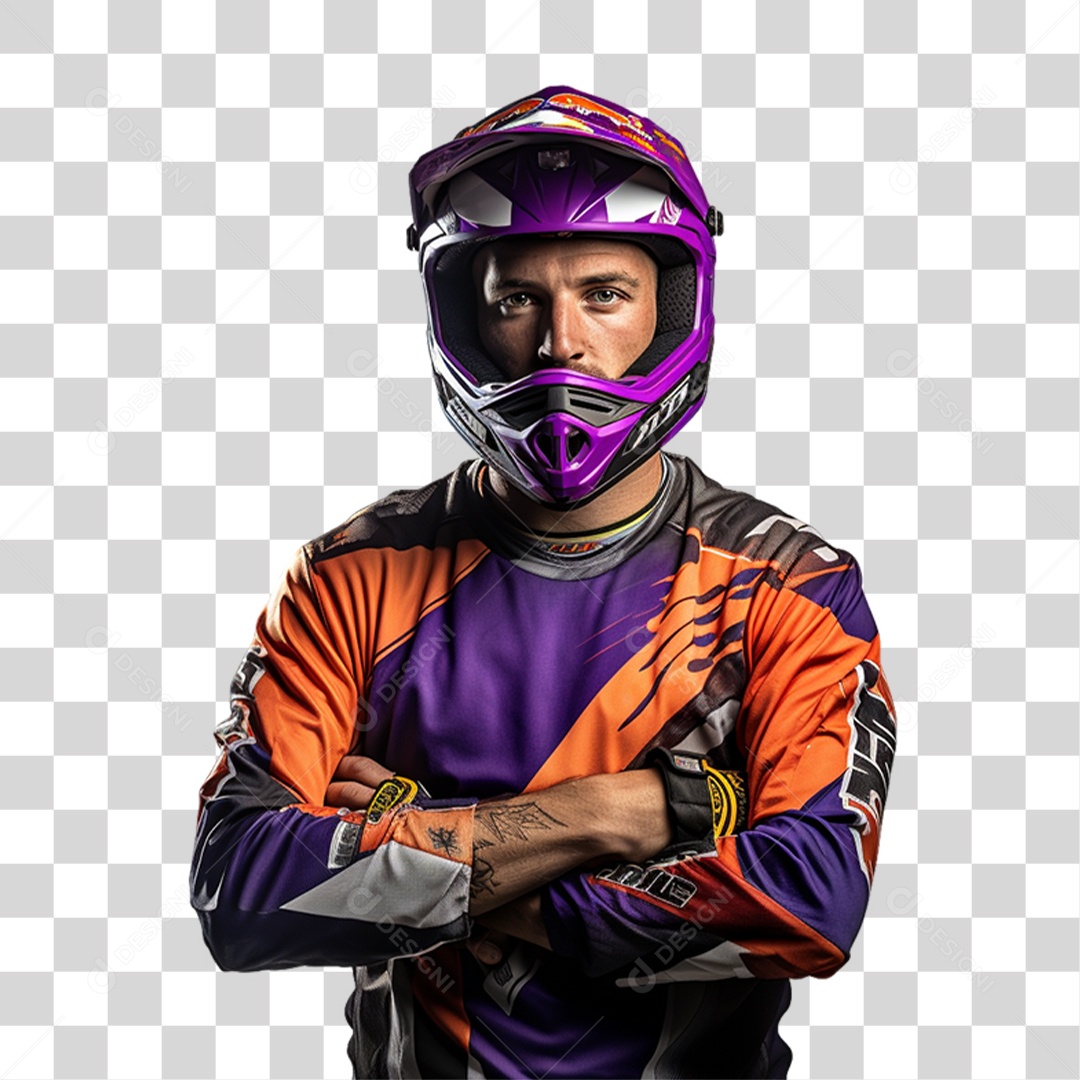 Piloto de Motocross PNG Transparente