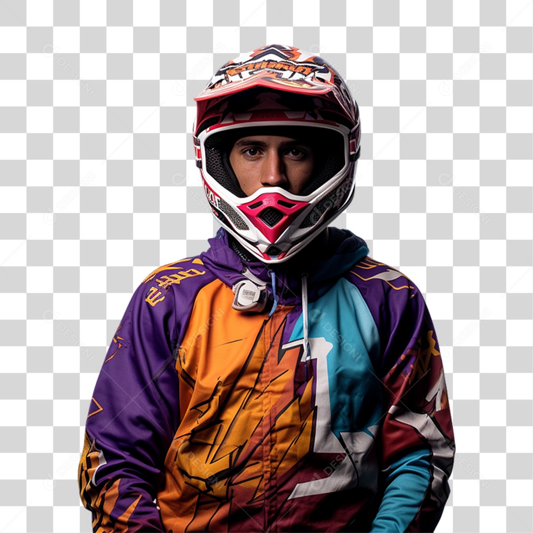 Piloto de Motocross PNG Transparente