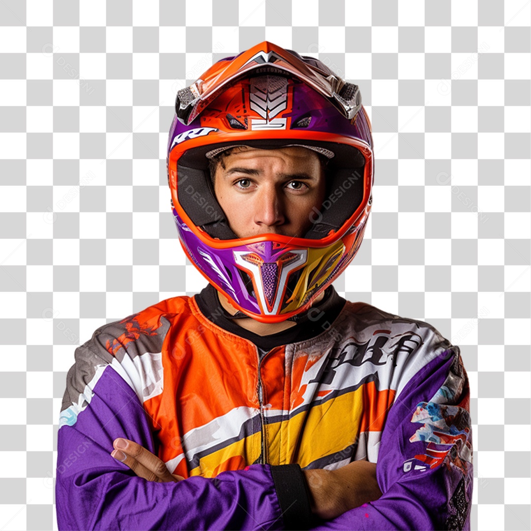 Piloto de Motocross PNG Transparente