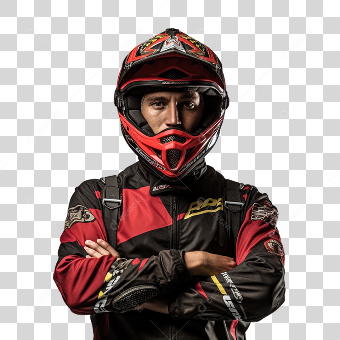 Piloto de Motocross PNG Transparente