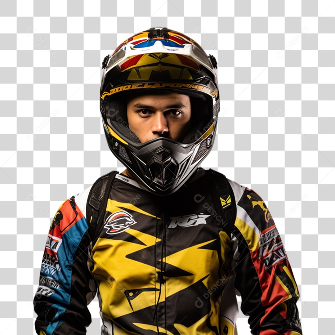 Piloto de Motocross PNG Transparente