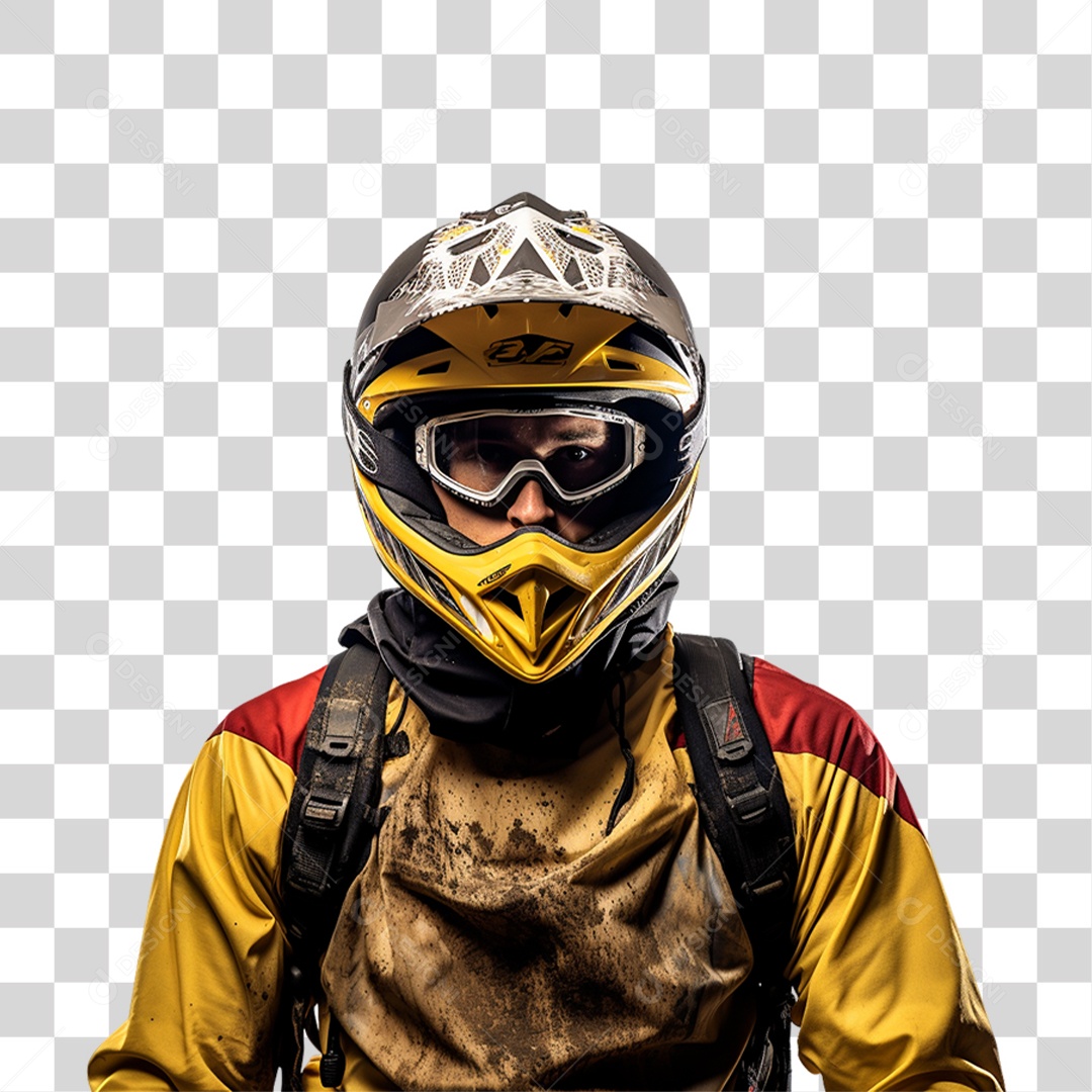 Piloto de Motocross PNG Transparente