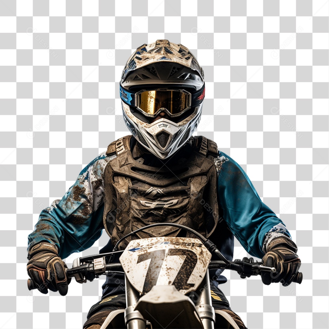 Piloto de Motocross PNG Transparente