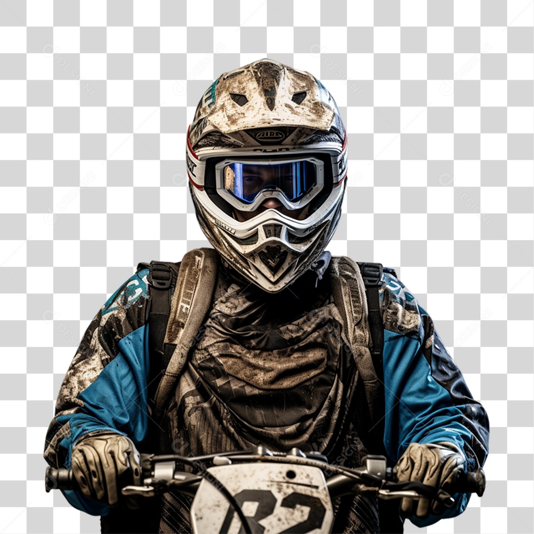 Piloto de Motocross PNG Transparente