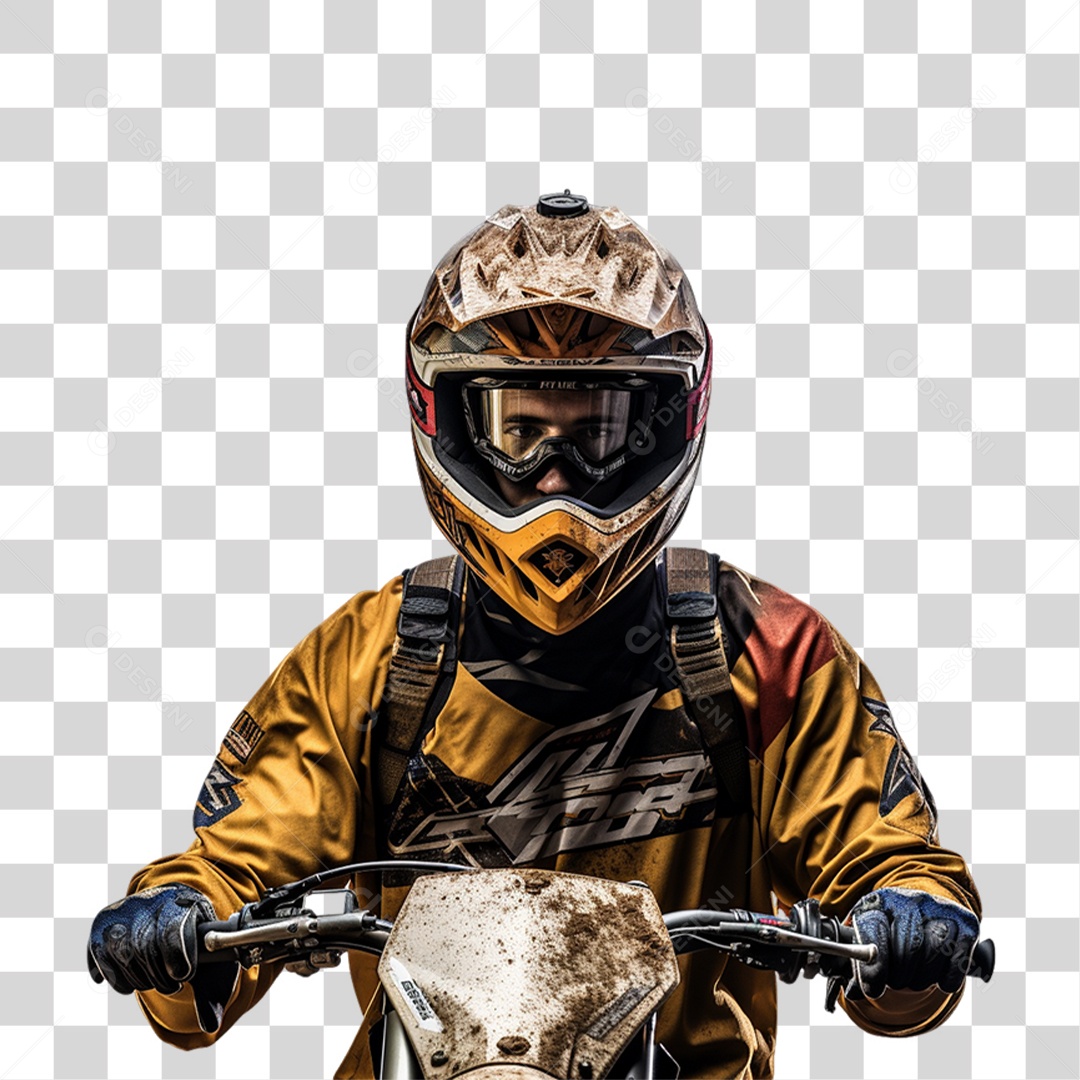 Piloto de Motocross PNG Transparente