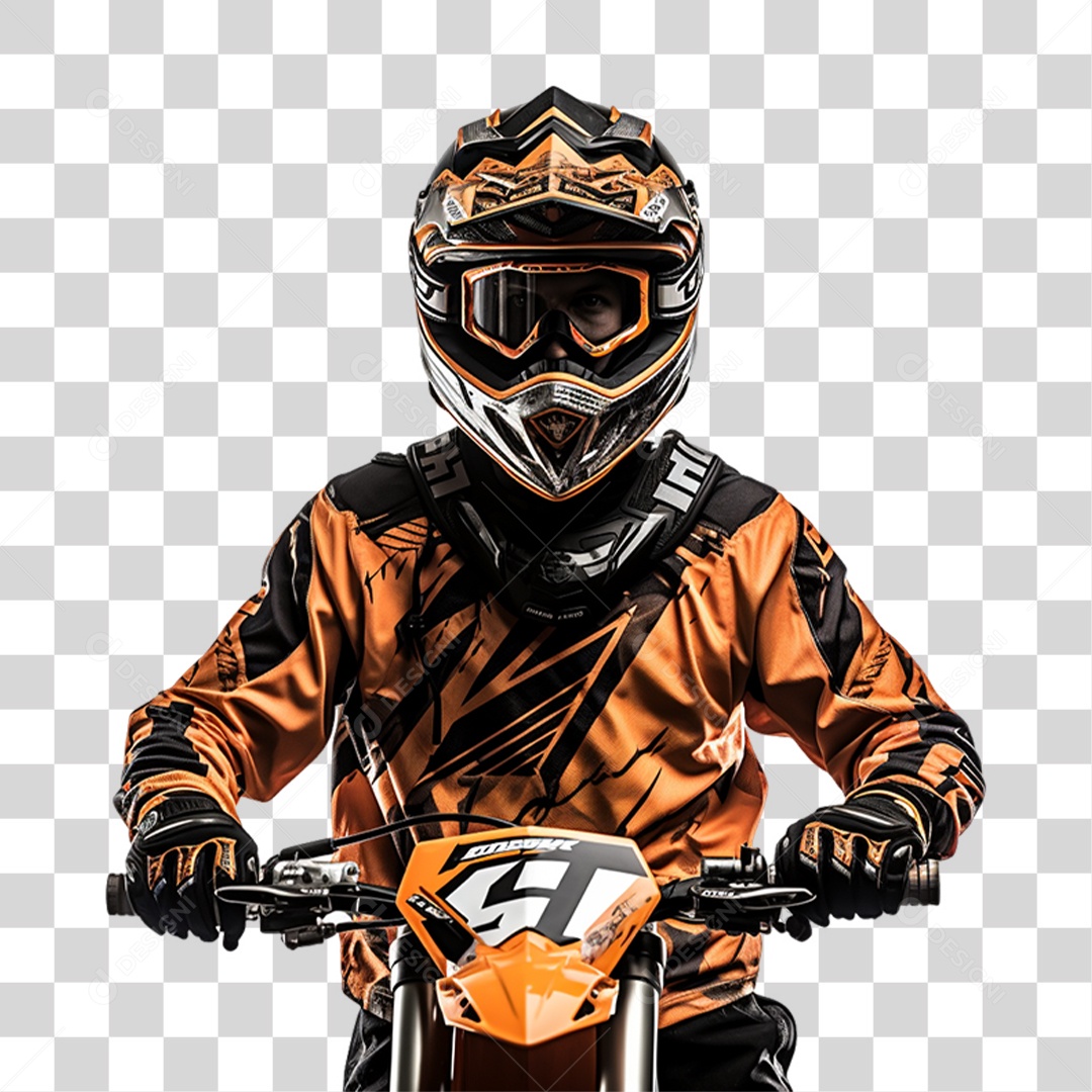 Piloto de Motocross PNG Transparente