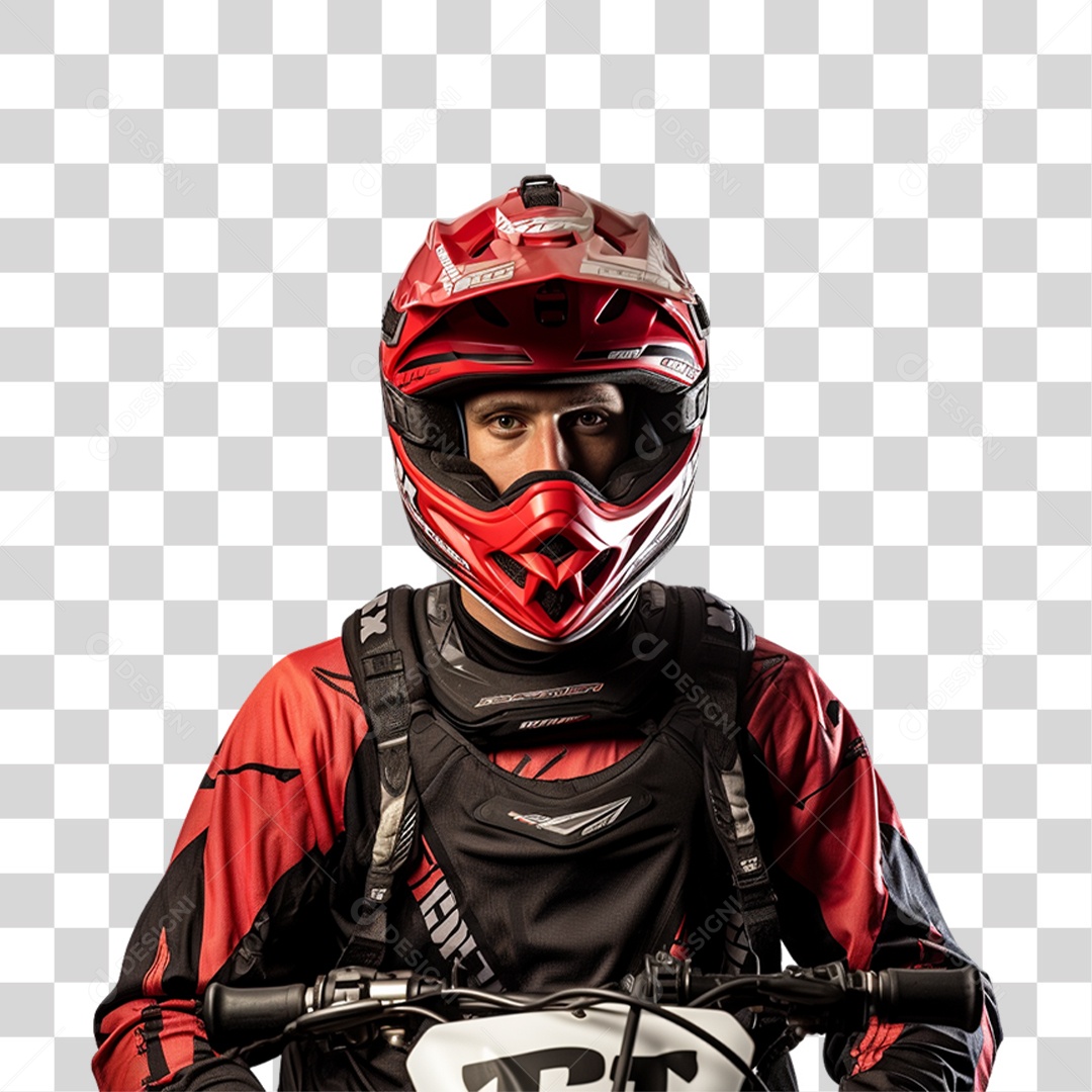 Piloto de Motocross PNG Transparente