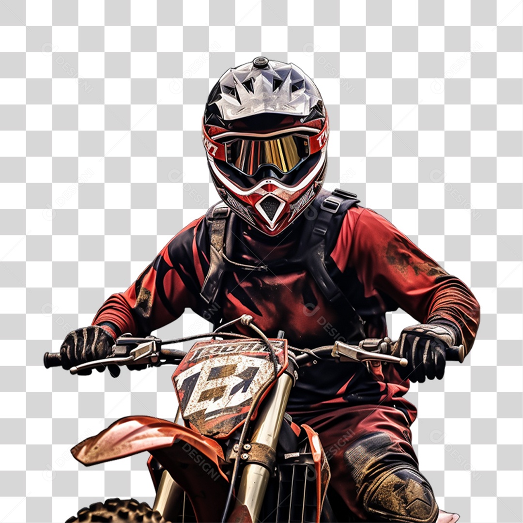 Piloto de Motocross PNG Transparente