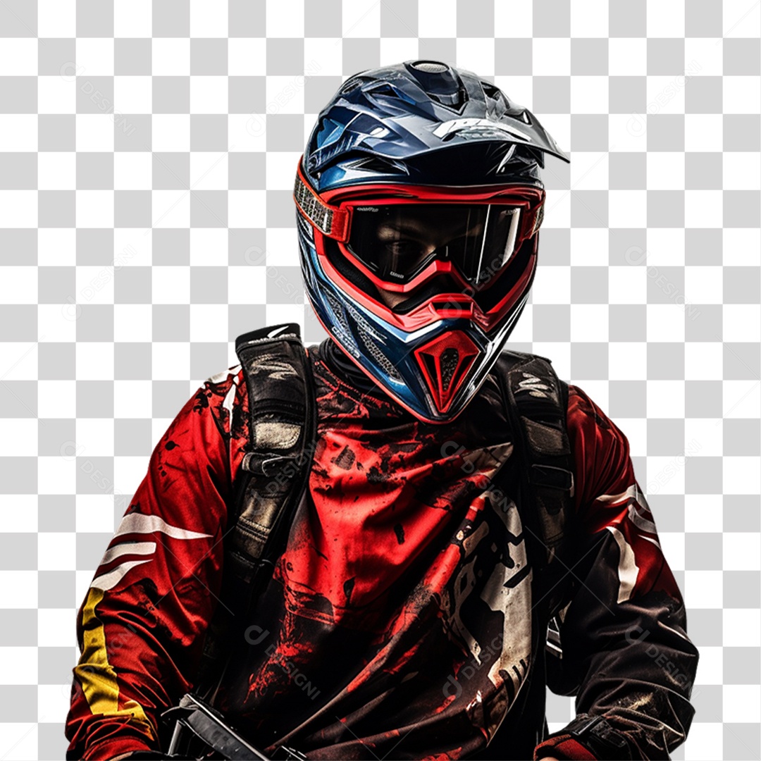 Piloto de Motocross PNG Transparente