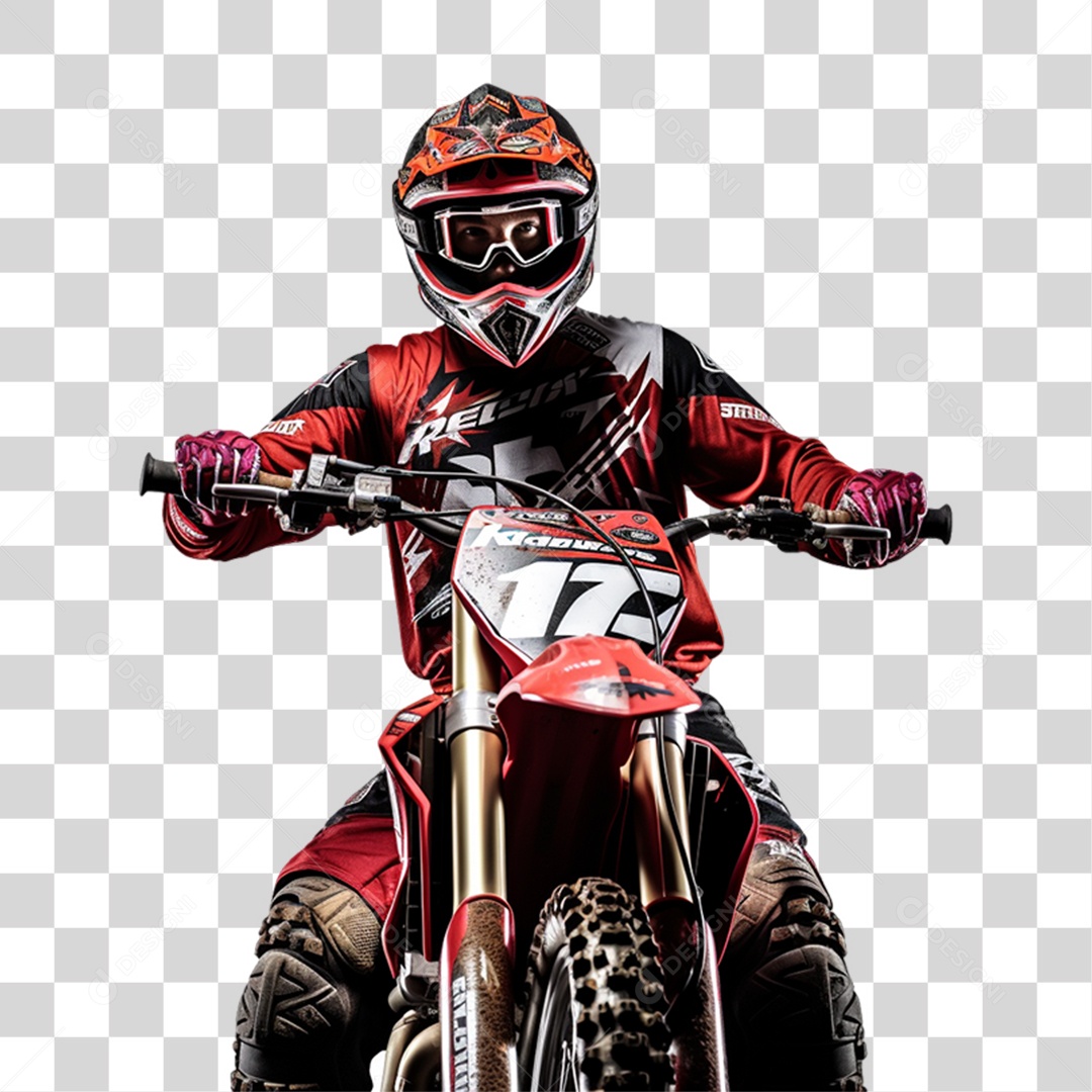 Piloto de Motocross PNG Transparente