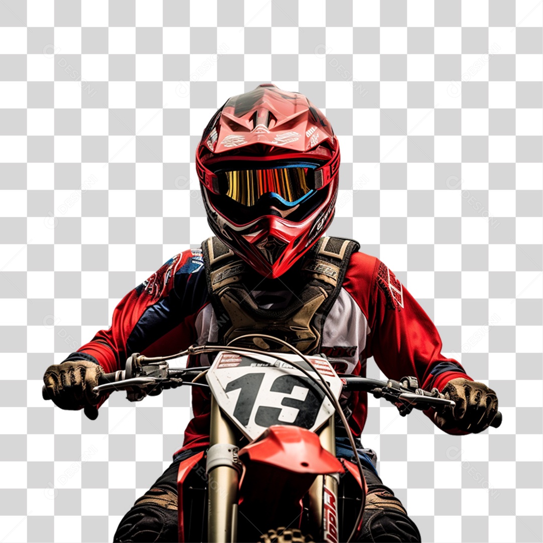 Piloto de Motocross PNG Transparente