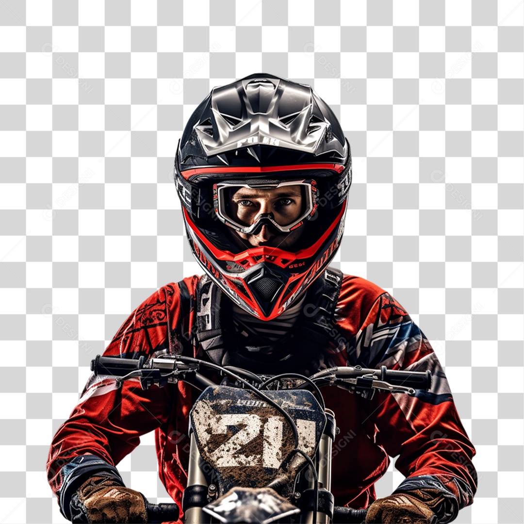 Piloto de Motocross PNG Transparente