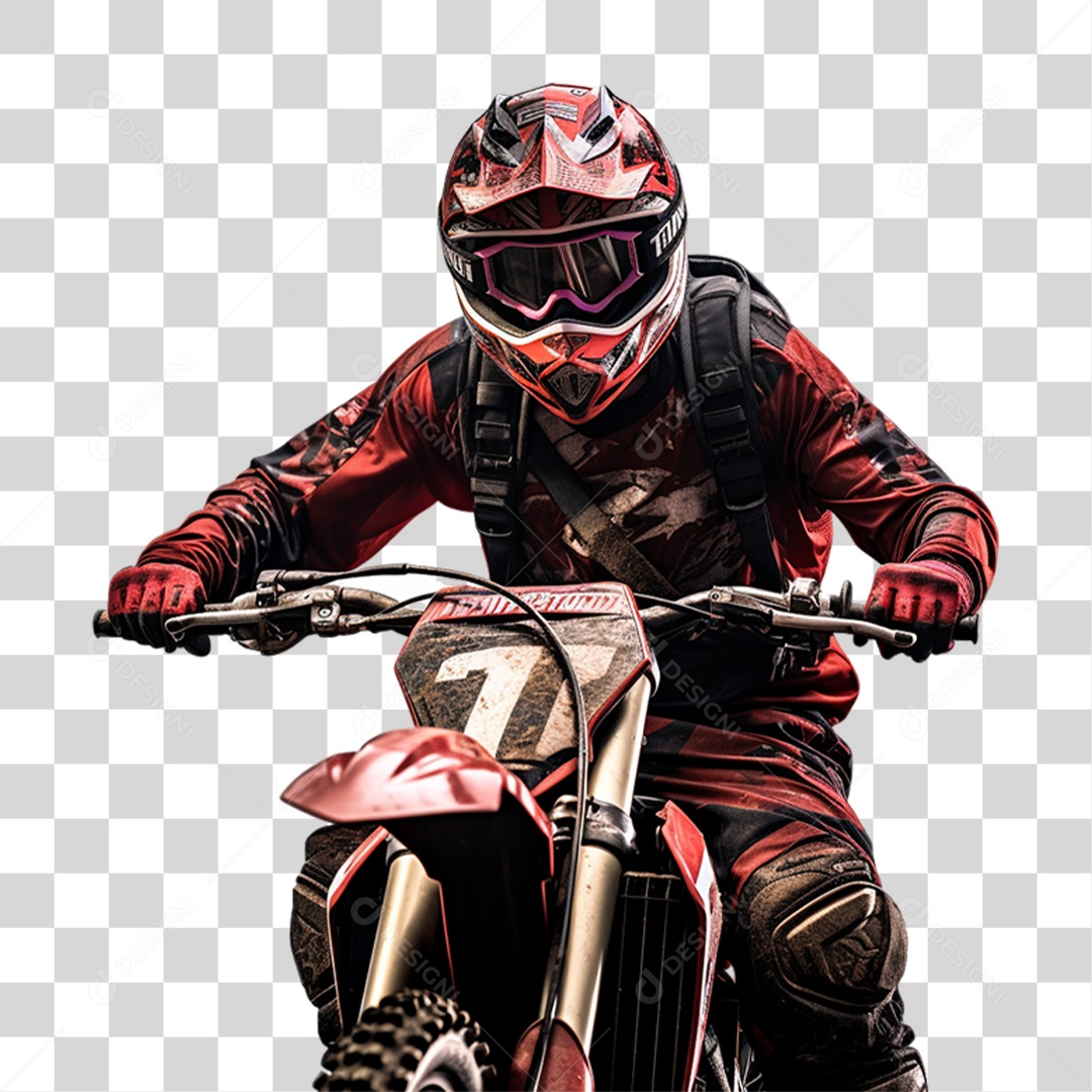 Piloto de Motocross PNG Transparente