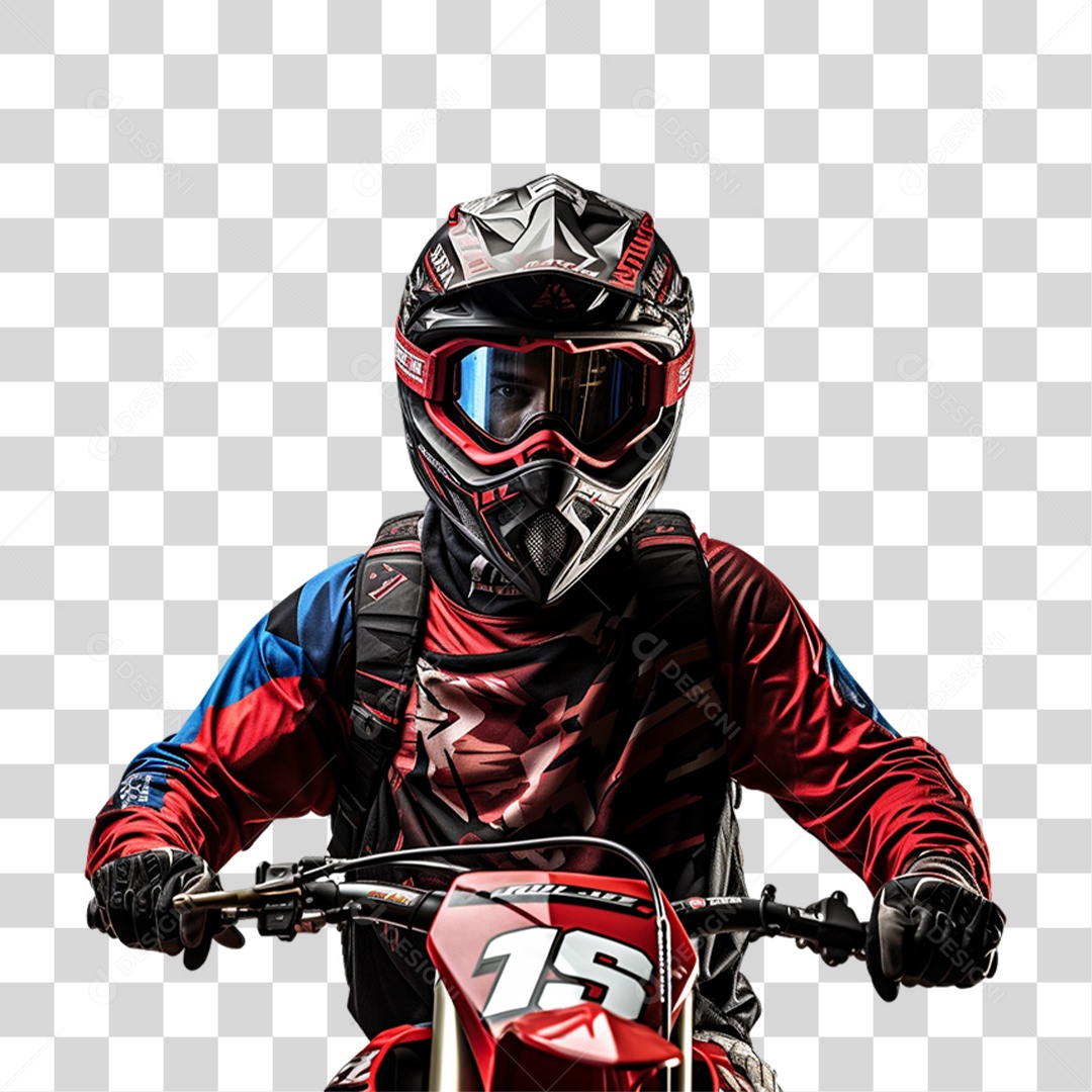 Piloto de Motocross PNG Transparente