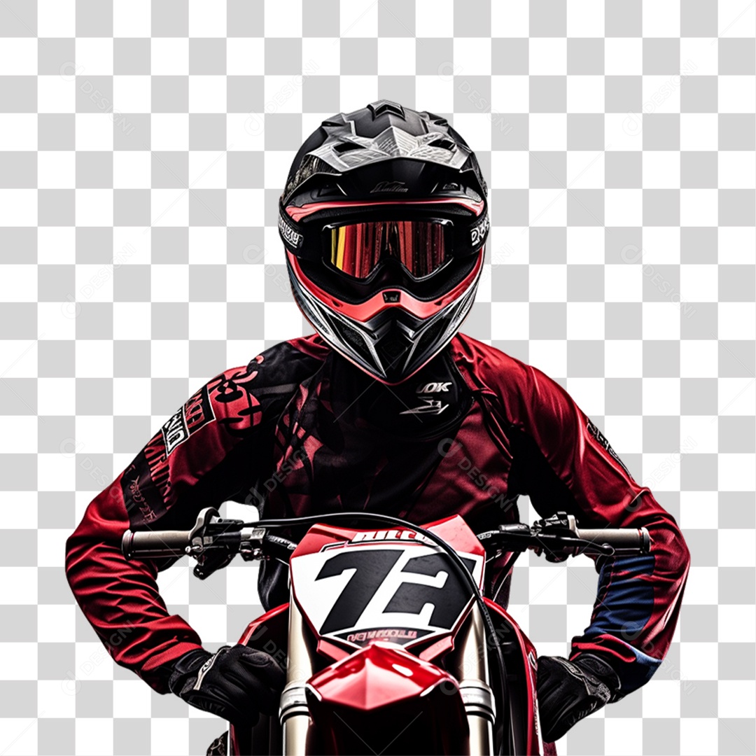 Piloto de Motocross PNG Transparente