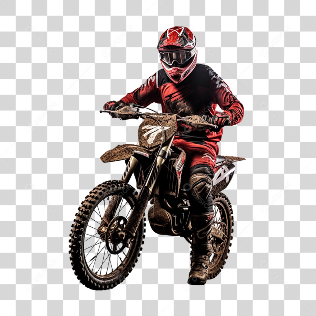 Piloto de Motocross PNG Transparente