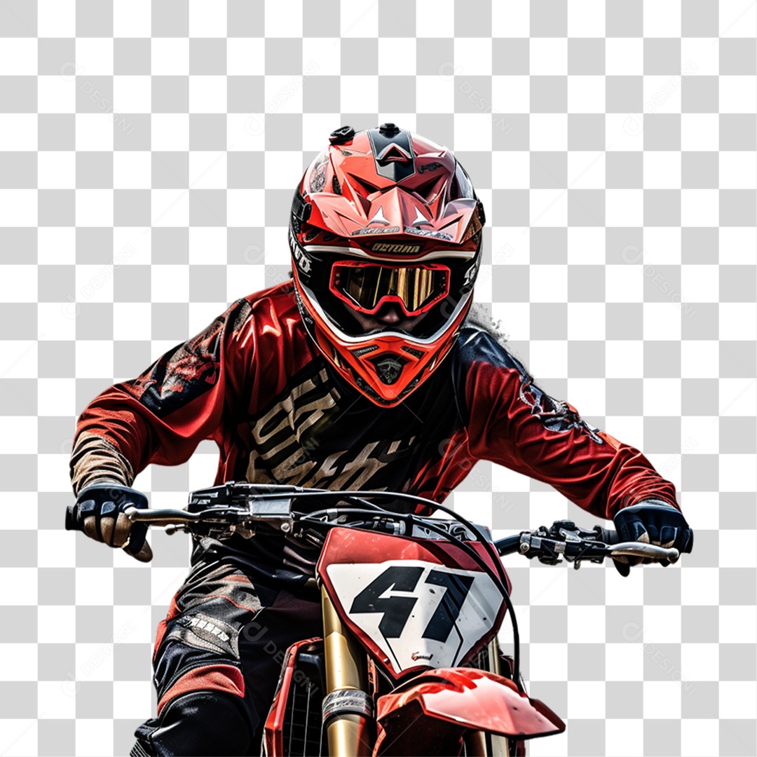 Piloto de Motocross PNG Transparente