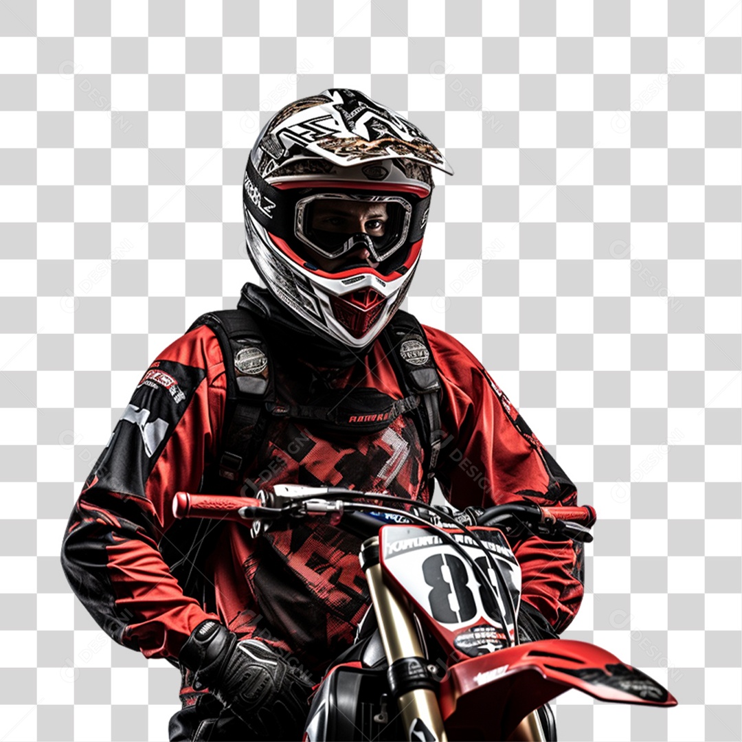 Piloto de Motocross PNG Transparente