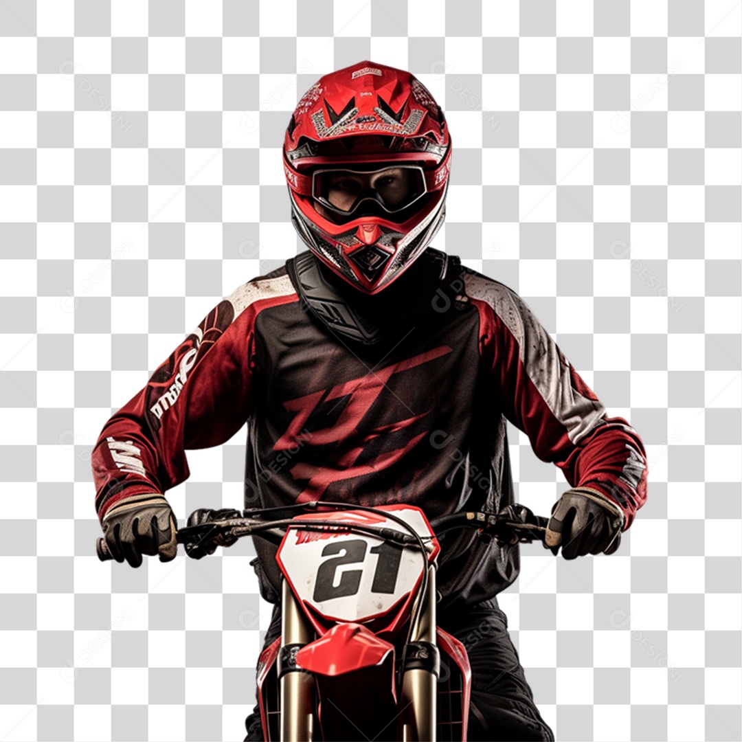 Piloto de Motocross PNG Transparente