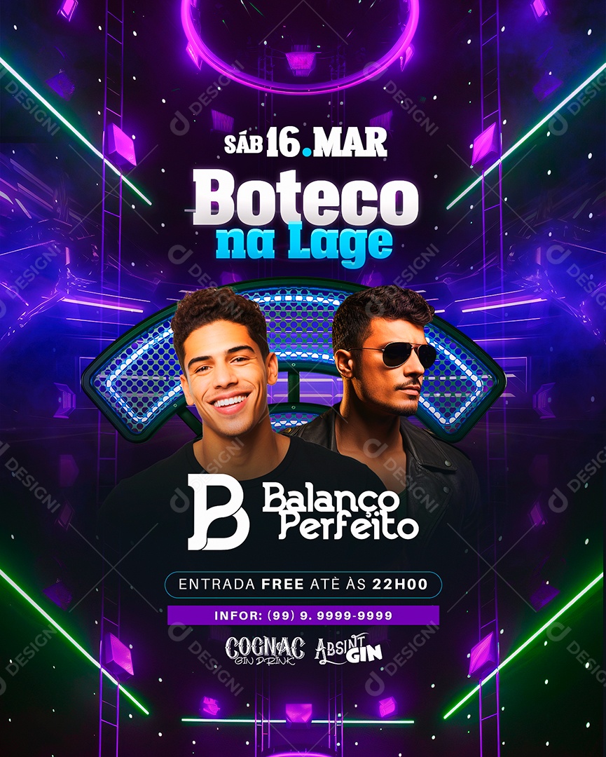 Flyer Boteco na Lage Balanço Perfeito Social Media PSD Editável