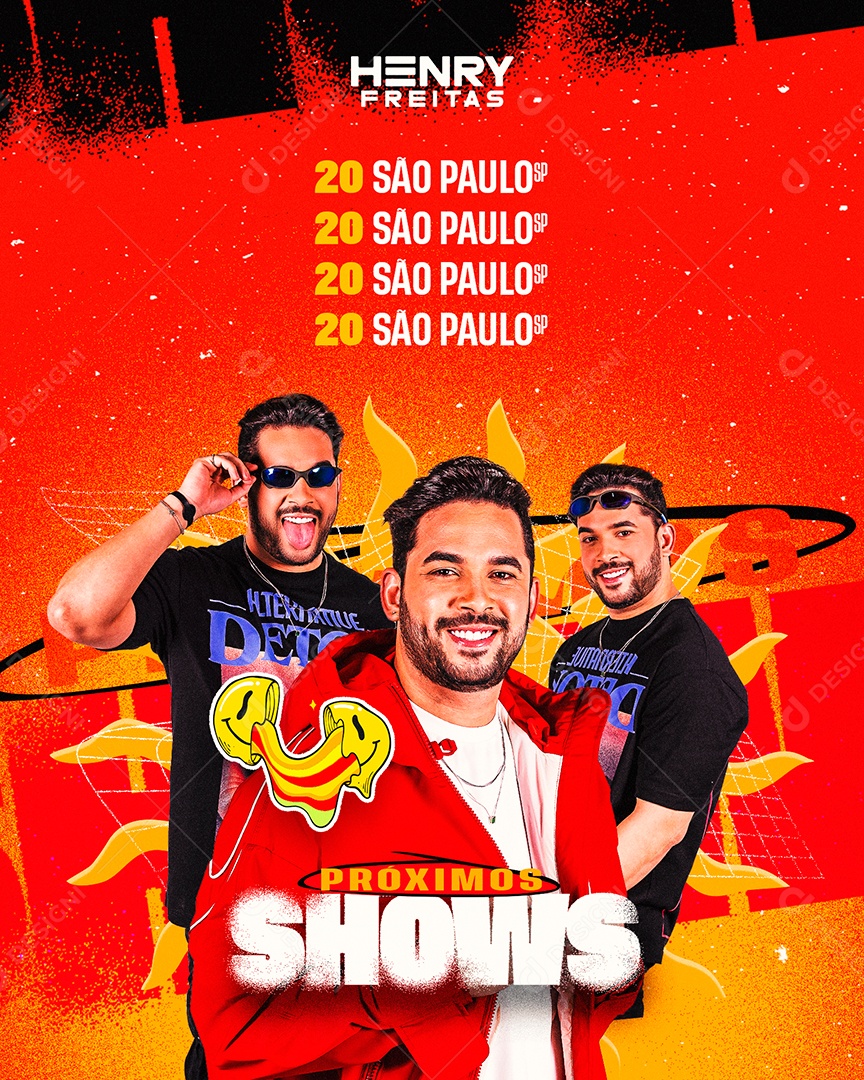 Social Media Próximos Shows PSD Editável