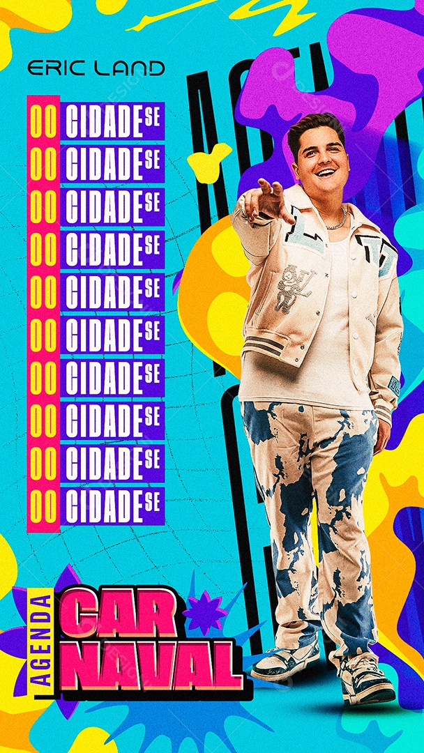 Social Media Agenda Carnaval PSD Editável