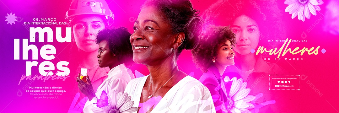 Carrossel Dia Internacional das Mulheres 8 de Março tem o Direito de Ocupar Social Media PSD Editável