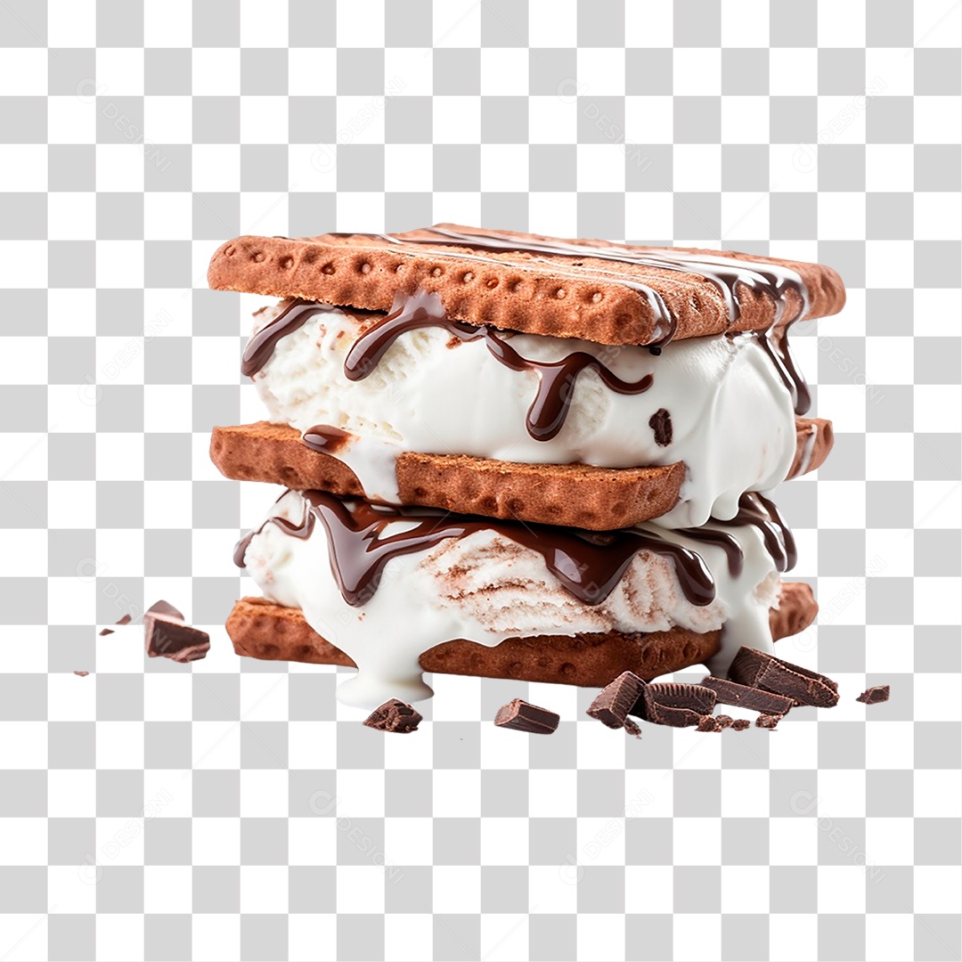 Sanduíche de Sorvete PNG Transparente